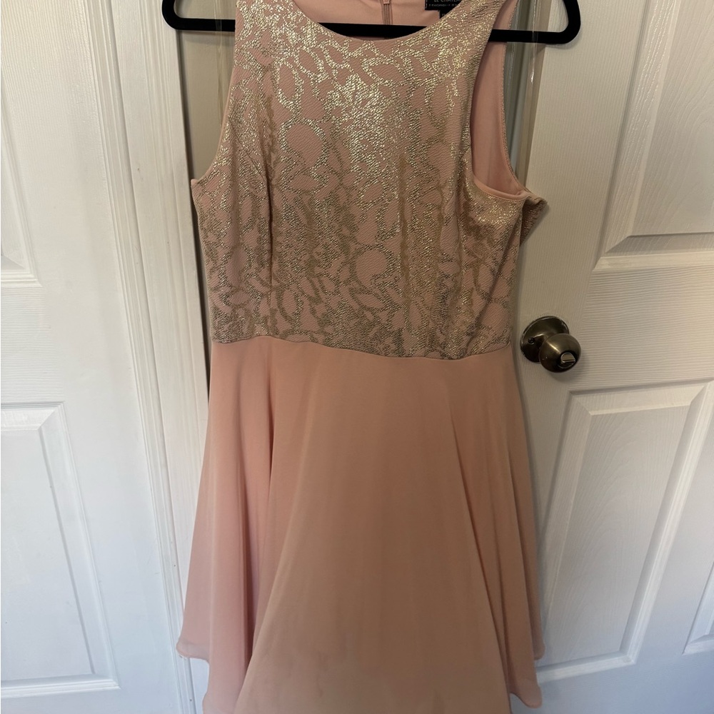 Le Chateau Pink and Silver Mini Dress